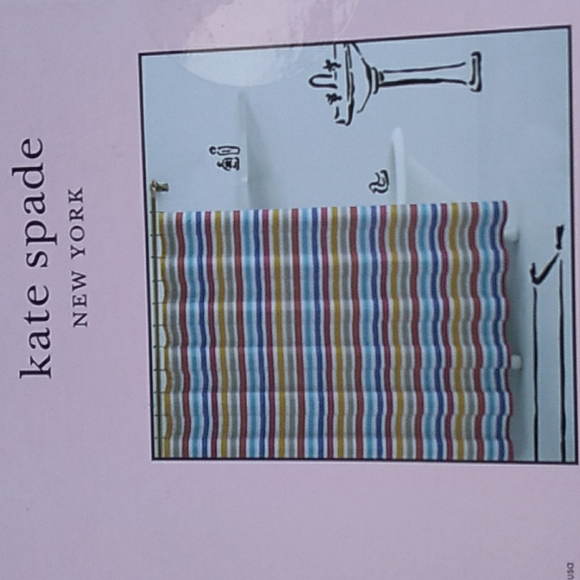 Kate ♠️ Spade Painted Stripe Shower Curtain - Picture 4 of 4